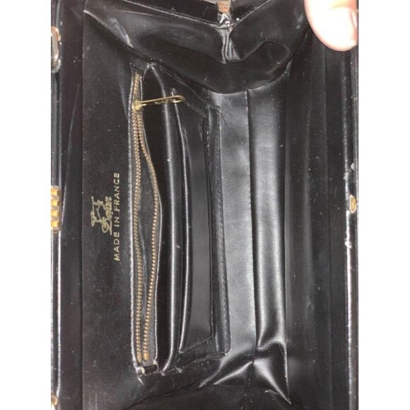 💰BOGO💰 Vintage 60’s Dofan Black Leather French Purse with Clasp Closure - Picture 5 of 5
